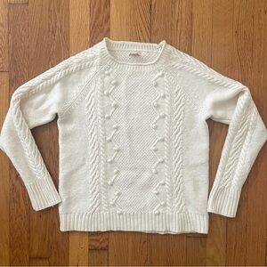 J .Crew Pom-Pom Cable Knit Sweater Size M